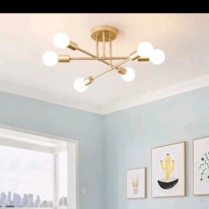 LÁMPARA COLGANTE DE TECHO "ARAÑA" DE 6 LUCES -